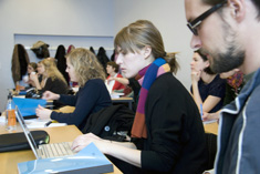 Students listening in class