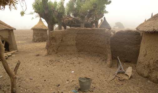 A compound partially destroyed by the 2007 flooding in Northern Ghana